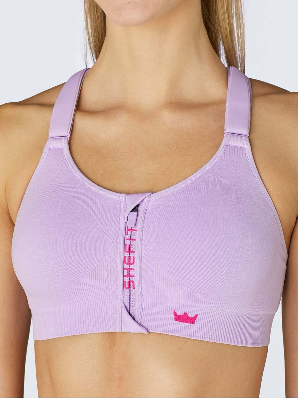 SHEFIT Womens Low Impact Sports Bra Lilac Light Purple Luxe NEW